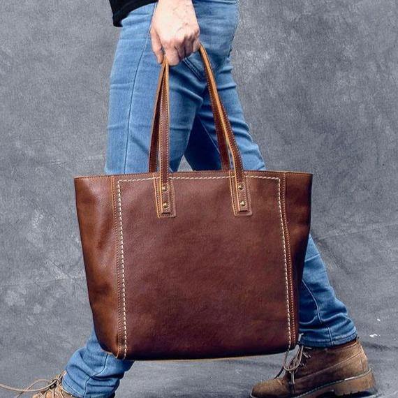 Classic Full Grain Leather Women's Tote Bag