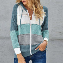Load image into Gallery viewer, Color Block Long Sleeve Zip Hoodie
