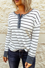 Load image into Gallery viewer, Round Neck Stripes Casual Sweatshirt
