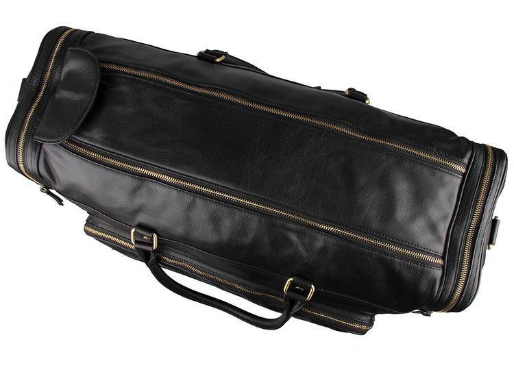 Brown Large Trave Weekender Leather Duffel Bag