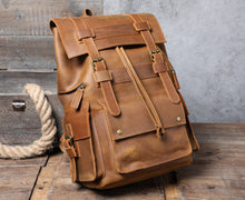 Load image into Gallery viewer, Handmade Full Grain Leather Backpack for Men
