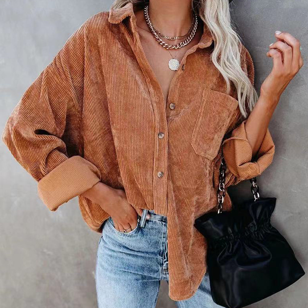 Plain Long Sleeve Button Down Shirt