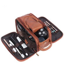 Load image into Gallery viewer, Leather Dopp Kit Toiletry Bag Groomsmen Gift Luxury Travel Bag
