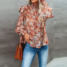 Load image into Gallery viewer, Down To Earth Floral Metallic Smocked Blouse
