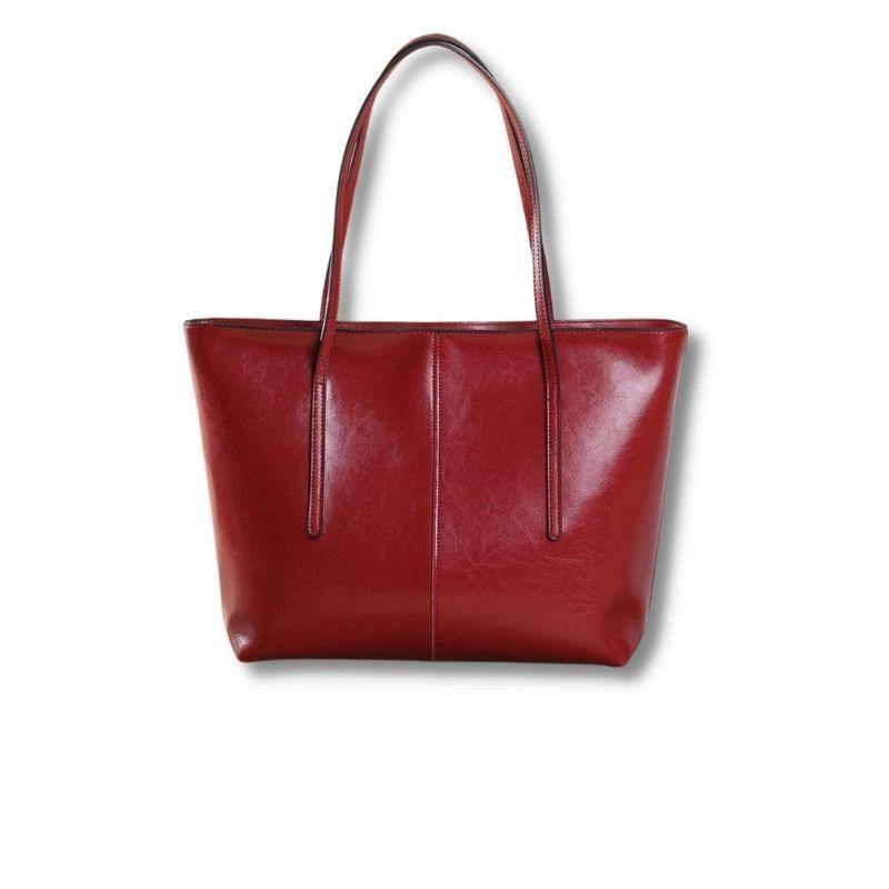 Simple Full Grain Leather Women's Tote Bag