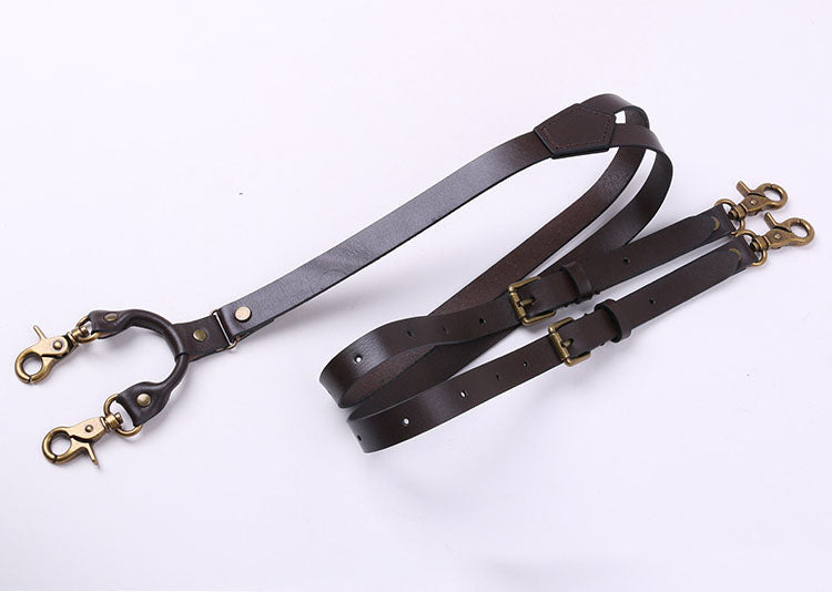 Men Genuine Leather Suspenders