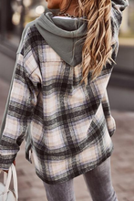 Load image into Gallery viewer, Trendy Plaid Patchwork Hooded Sweatshirt
