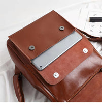 Load image into Gallery viewer, Brown Leather Backpack for Women Men
