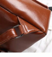 Load image into Gallery viewer, Brown Leather Backpack for Women Men
