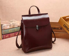 Load image into Gallery viewer, Burgundy Leather Backpack
