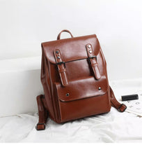 Load image into Gallery viewer, Brown Leather Backpack for Women Men
