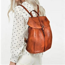 Load image into Gallery viewer, Brown Leather Backpack
