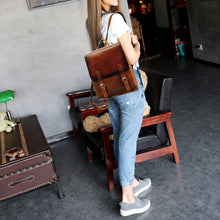Load image into Gallery viewer, Vintage Womens Brown Leather Backpack Purse Cool Backpacks For Women
