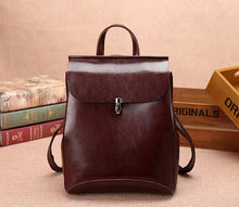 Load image into Gallery viewer, Burgundy Leather Backpack
