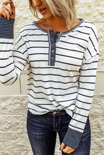 Load image into Gallery viewer, Round Neck Stripes Casual Sweatshirt
