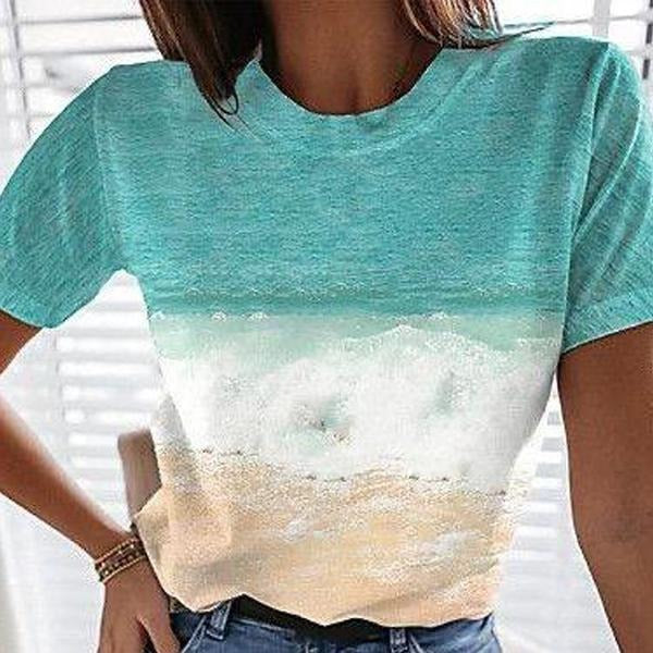 Blue Print  Short Sleeve Top