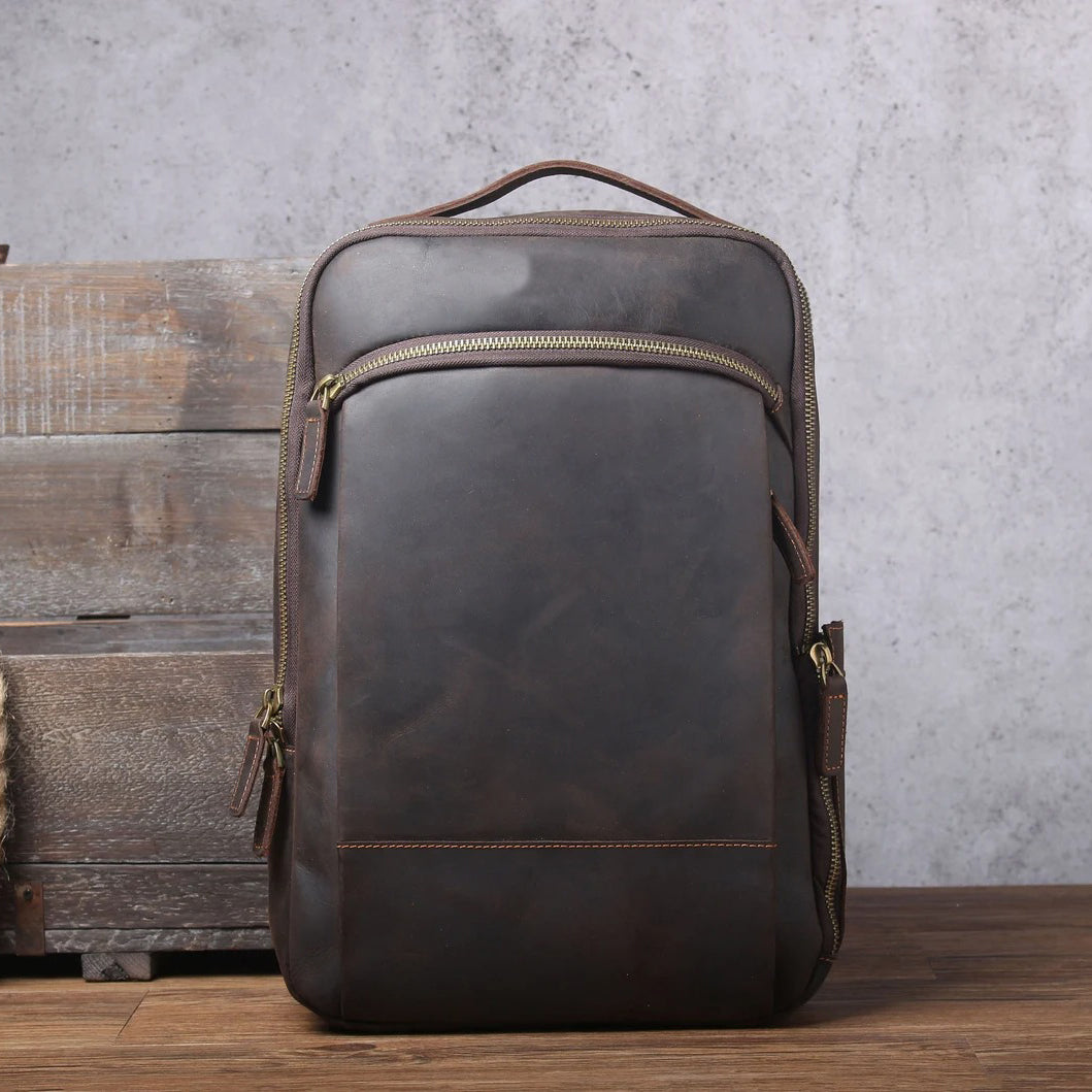 Full Grain Leather Bag Travel Backpack