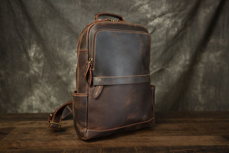 Brown Leather Backpack