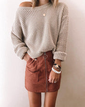 Load image into Gallery viewer, Beige Cold Shoulder Long Sleeve Sweater
