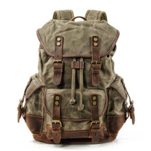 Load image into Gallery viewer, Vintage Canvas Backpack Waterproof Traveling Hiking Rucksack
