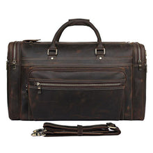 Load image into Gallery viewer, Brown Large Trave Weekender Leather Duffel Bag
