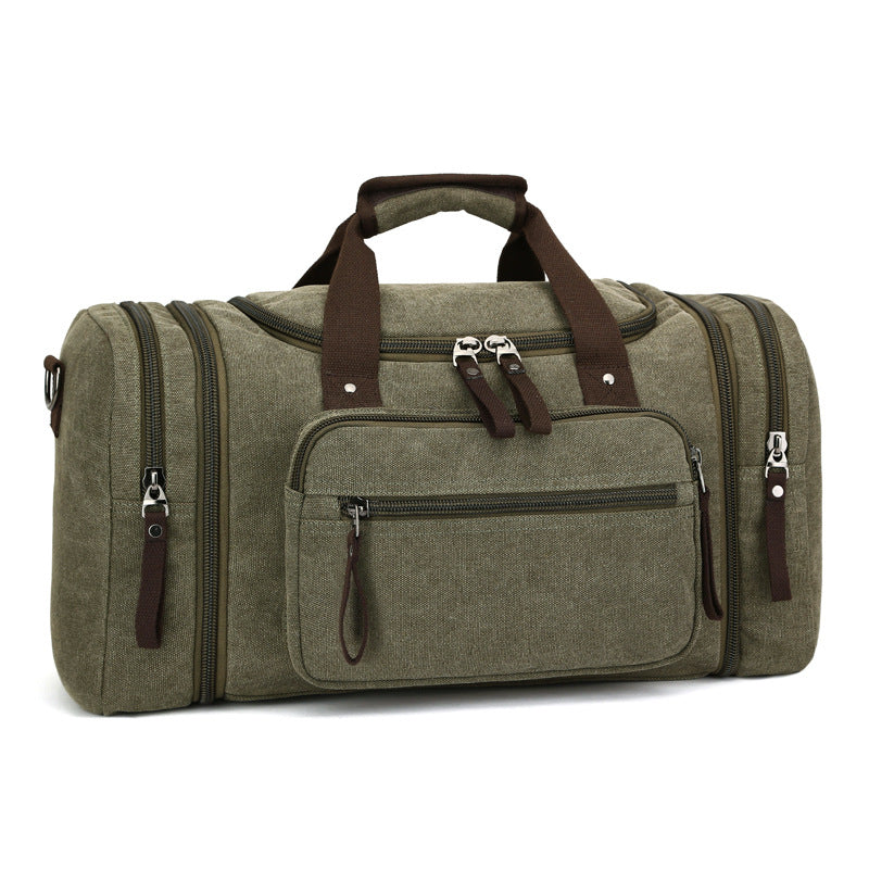 Men's Oversize Canvas Travel Bags Large Capacity Carry On Luggage Weekend Bag
