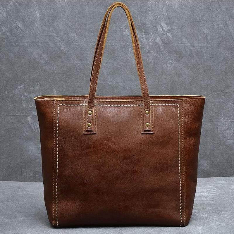 Classic Full Grain Leather Women's Tote Bag
