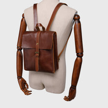 Load image into Gallery viewer, Black Leather Backpack for women
