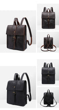 Load image into Gallery viewer, Black Leather Backpack for women
