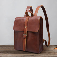 Load image into Gallery viewer, Black Leather Backpack for women
