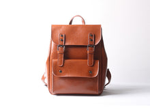 Load image into Gallery viewer, Brown Leather Backpack for Women Men
