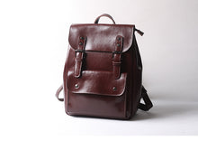 Load image into Gallery viewer, Brown Leather Backpack for Women Men
