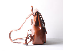 Load image into Gallery viewer, Brown Leather Backpack for Women Men

