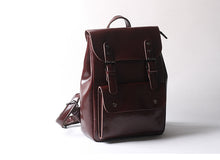 Load image into Gallery viewer, Brown Leather Backpack for Women Men
