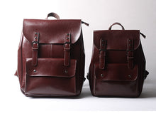 Load image into Gallery viewer, Brown Leather Backpack for Women Men
