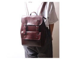 Load image into Gallery viewer, Brown Leather Backpack for Women Men
