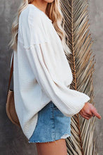 Load image into Gallery viewer, White Buttons Long Sleeve Blouse
