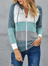 Load image into Gallery viewer, Color Block Long Sleeve Zip Hoodie
