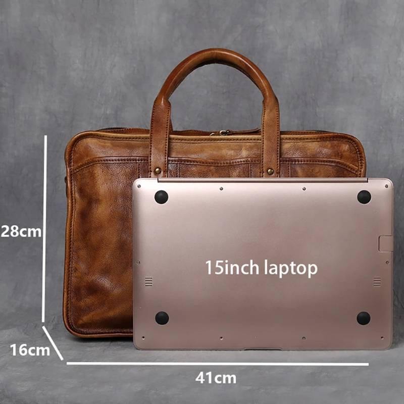 Tucson Full Grain Leather Briefcase Bag