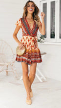 Load image into Gallery viewer, Yellow Pattern Mini Casual Dress
