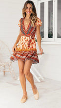 Load image into Gallery viewer, Yellow Pattern Mini Casual Dress
