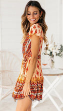 Load image into Gallery viewer, Yellow Pattern Mini Casual Dress
