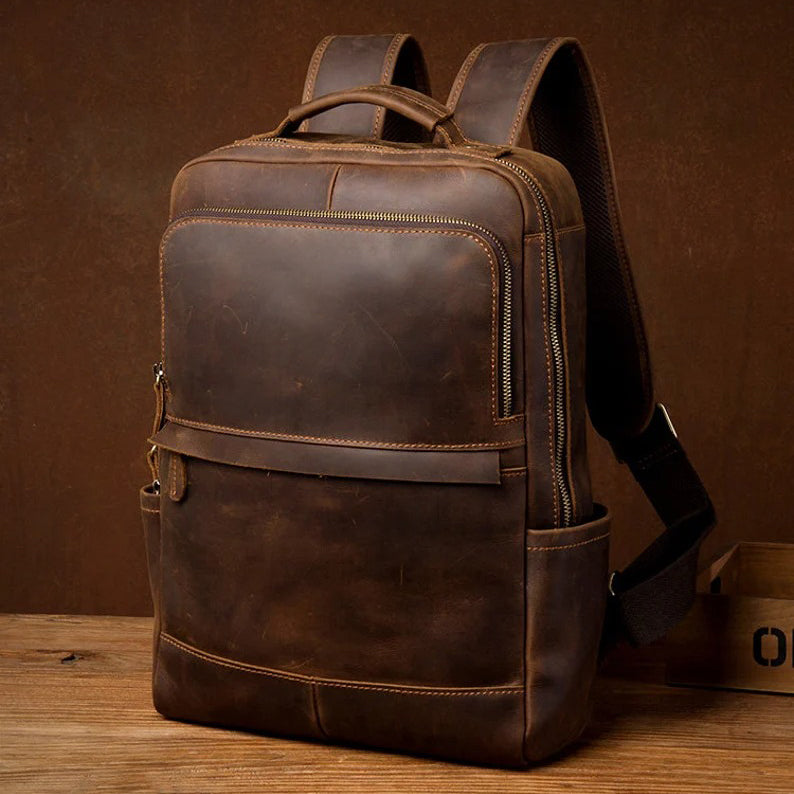 Brown Leather Backpack