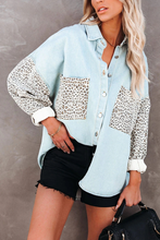 Load image into Gallery viewer, Spice It Up Contrast Leopard Denim Jacket
