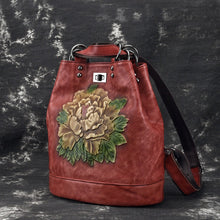 Load image into Gallery viewer, Boho Womens Genuine Leather Backpack Purse Small Shoulder Bag for Women
