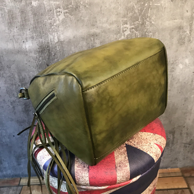 Boho Leather Crossbody Fringe Handbag