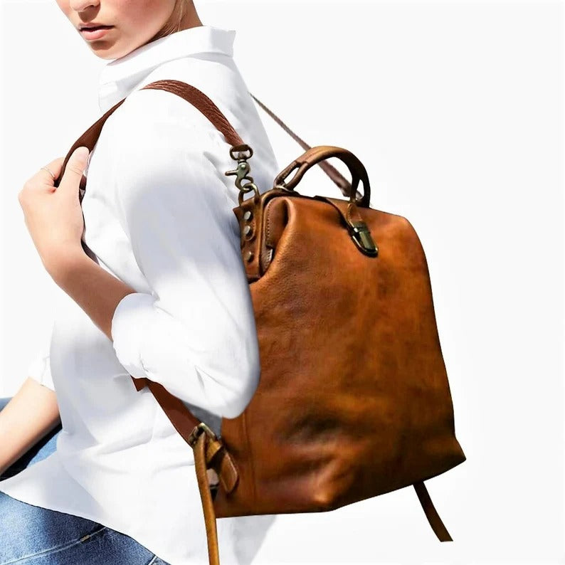 Convertible Leather Backpack Doctor Bag