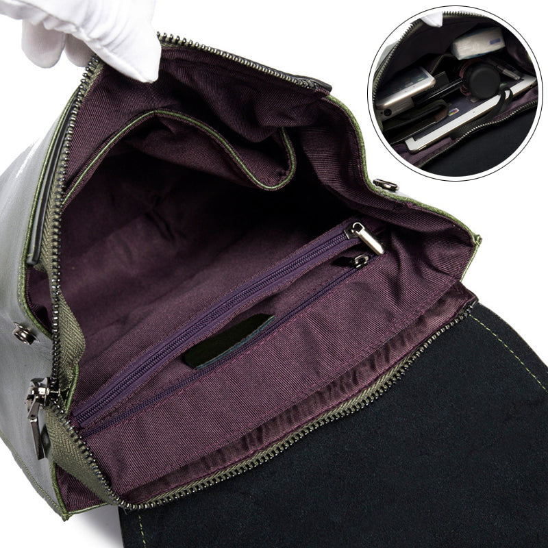 Convertible Leather Backpack Shoulder Bag
