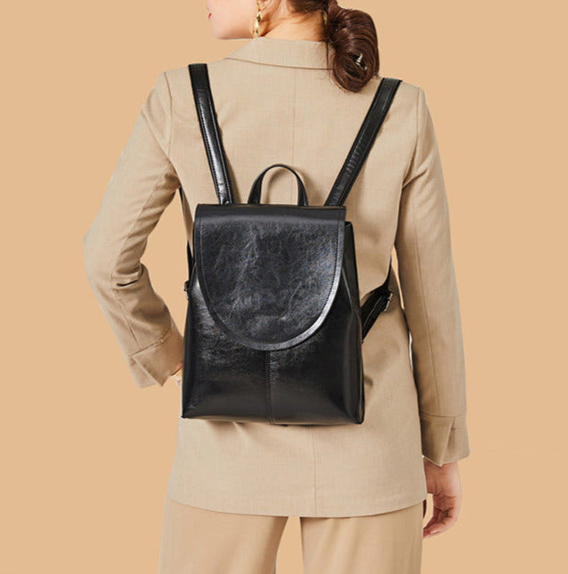 Convertible Leather Backpack Shoulder Bag