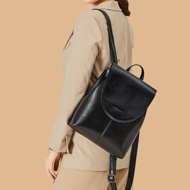 Convertible Leather Backpack Shoulder Bag